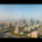 Stunning Aerial View of Al Dar Properties Developments Aerial view of Dubai's skyline featuring Al Dar Properties developments