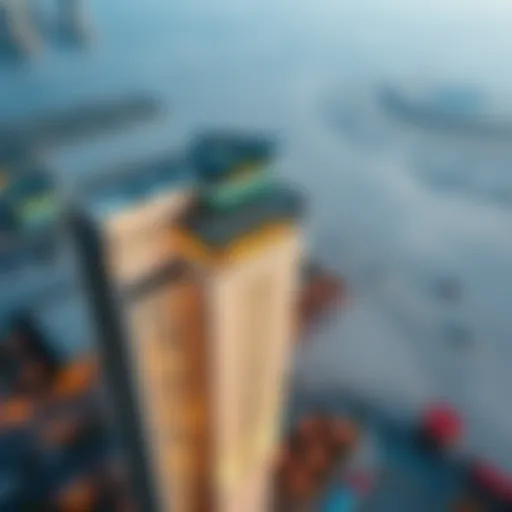 Aerial view showcasing the architectural design of Al Khan Building