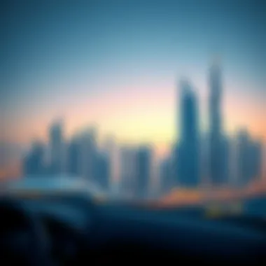 Futuristic Skyline of Dubai A futuristic skyline of Dubai showcasing luxurious high-rise buildings