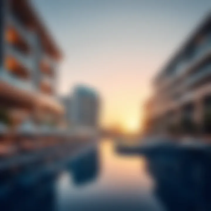 Architectural Marvel of Azizi Beachfront Stunning architectural design of Azizi Beachfront showcasing modern luxury