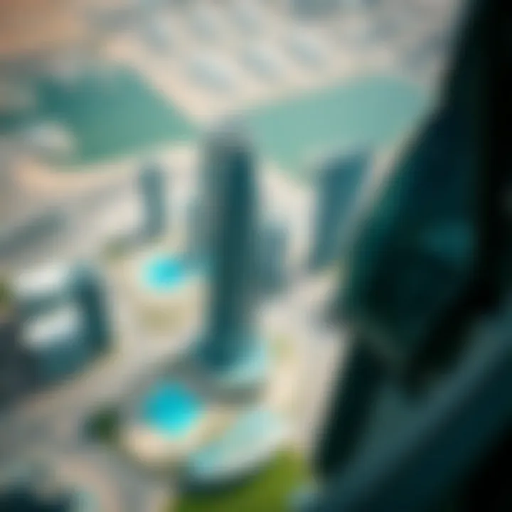 Strategic Location of Azure Building in Dubai An aerial perspective of Dubai's real estate market highlighting Azure Building's strategic location