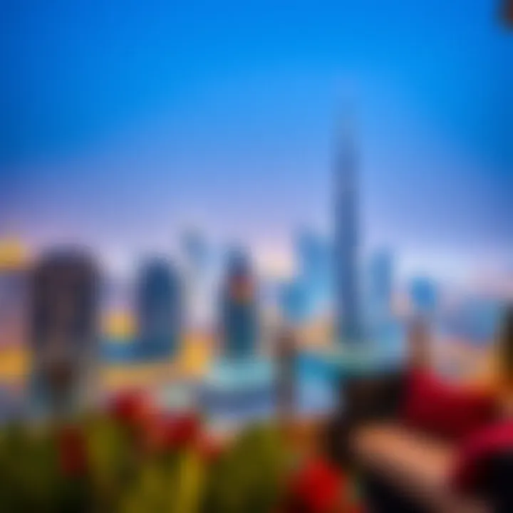 Breathtaking Dubai Skyline View Scenic view of Dubai skyline from a holiday home balcony