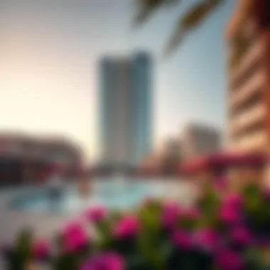 Vibrant Amenities Surrounding Bahwan Tower Surrounding amenities near Bahwan Tower Al Nahda, emphasizing the community's vibrancy