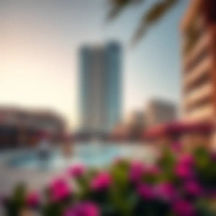 Vibrant Amenities Surrounding Bahwan Tower Surrounding amenities near Bahwan Tower Al Nahda, emphasizing the community's vibrancy