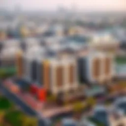 Aerial view of a Binghatti Construction project in Dubai showcasing modern architecture