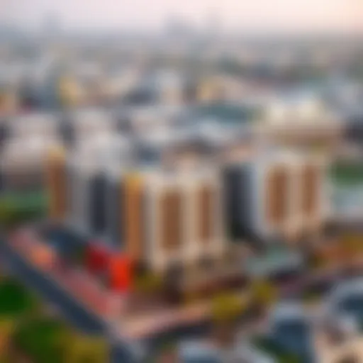 Aerial view of a Binghatti Construction project in Dubai showcasing modern architecture