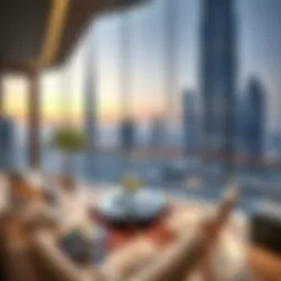 Panoramic view of Burj Khalifa apartments showcasing luxury living