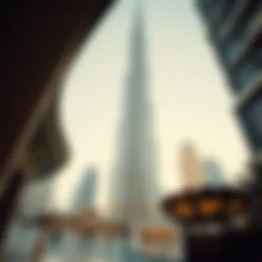 Architectural Grandeur of Burj Khalifa Architectural details highlighting the grandeur of the Burj Khalifa structure