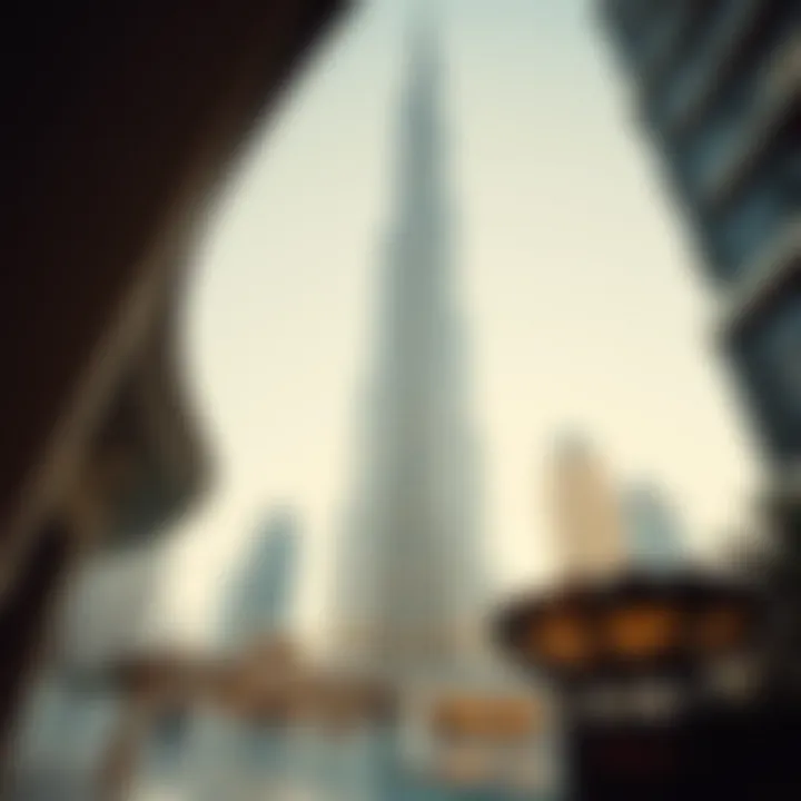 Architectural Grandeur of Burj Khalifa Architectural details highlighting the grandeur of the Burj Khalifa structure