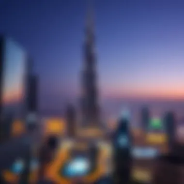 Architectural Splendor at Twilight Architectural marvel of Burj Khalifa against a twilight backdrop