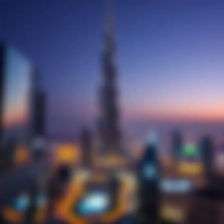 Architectural Splendor at Twilight Architectural marvel of Burj Khalifa against a twilight backdrop