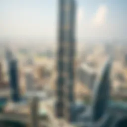 Stunning panoramic view of Burj Khalifa from the surrounding landscape