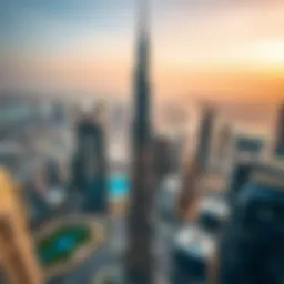 Aerial view of Burj Royale Downtown skyline