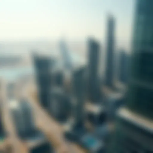 Aerial view of Business Bay showcasing modern skyscrapers