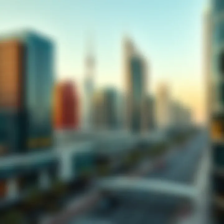 Vibrant scene of corporate offices in Business Bay