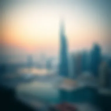 Panoramic view of the Dubai skyline from Business Bay