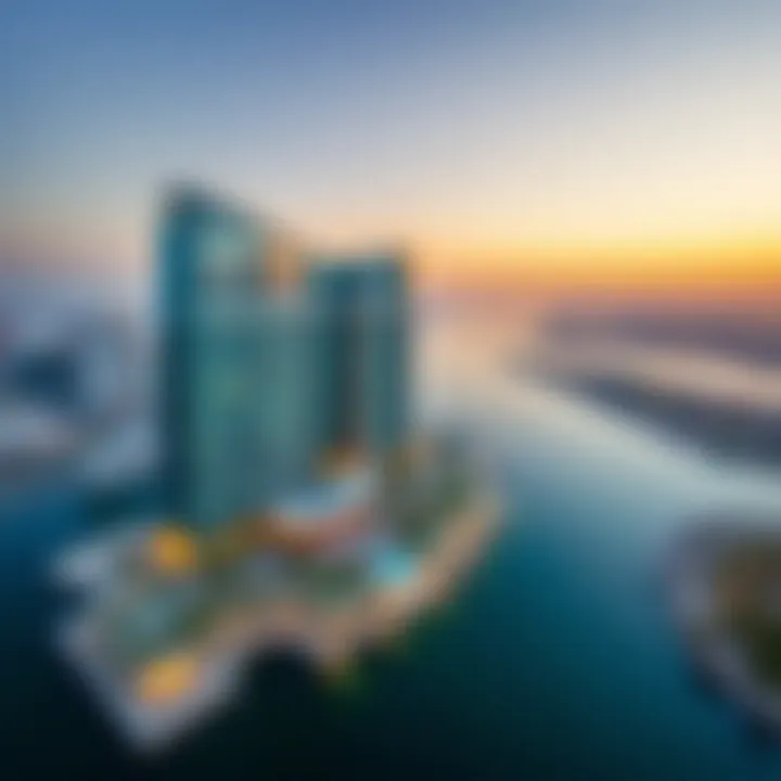 Aerial view of Canal Crown showcasing its architectural elegance and surrounding waterfront.