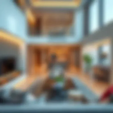 Interior rendering of a luxury apartment in Canal Crown, highlighting modern design and comfort.