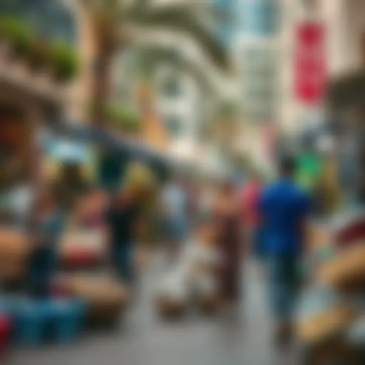 A bustling market scene near Canal Crown, depicting lifestyle and community vibrancy.
