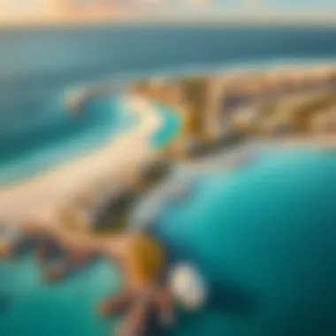 Aerial view of Cedar Creek Beach showcasing its serene coastline and luxurious surroundings