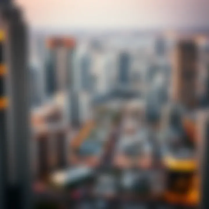 Map highlighting popular neighborhoods in Dubai for studio rentals