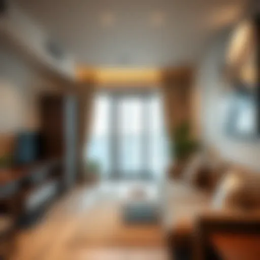 Modern studio flat interior in Karama, Dubai