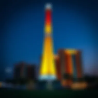 Cricket Tower Illuminated at Dusk Cricket Tower at dusk