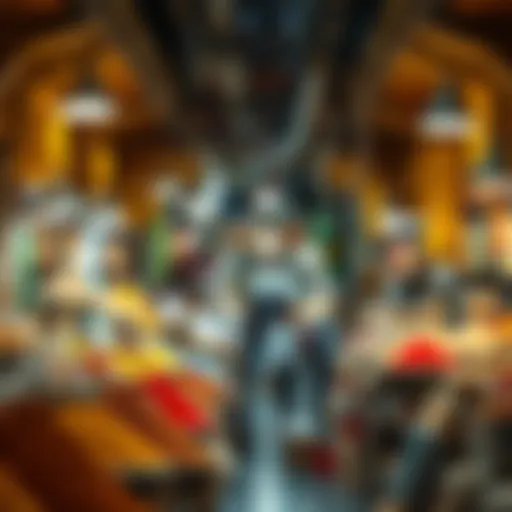 Vibrant market scene showcasing colorful spices and local goods