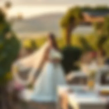 Romantic vineyard setting for a wedding celebration