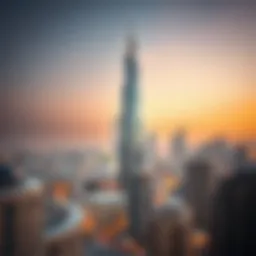 Stunning view of Deyaar Burlington Tower against the Dubai skyline