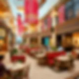 A panoramic view of Dubai Mall's dining area showcasing diverse restaurants