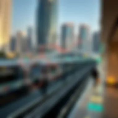 Connectivity of Dubai Red Line Metro Stations A map illustrating the connectivity of the Dubai Red Line metro stations