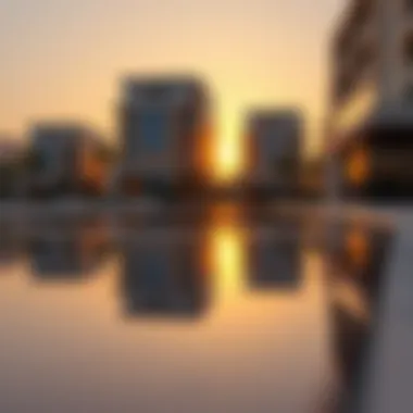 Reflection of Sunrise on Luxurious Properties Reflection of the sunrise on luxurious properties
