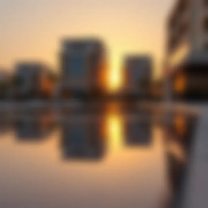 Reflection of Sunrise on Luxurious Properties Reflection of the sunrise on luxurious properties