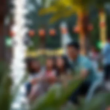Family Celebration in Dubai Park A family enjoying the festive atmosphere in a Dubai park.