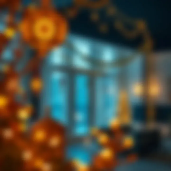 Luxury Property with Eid Decorations A luxurious property showcasing festive decorations for Eid.