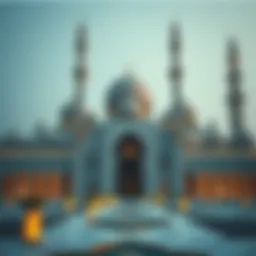 A beautifully decorated mosque during Eid celebrations in Dubai