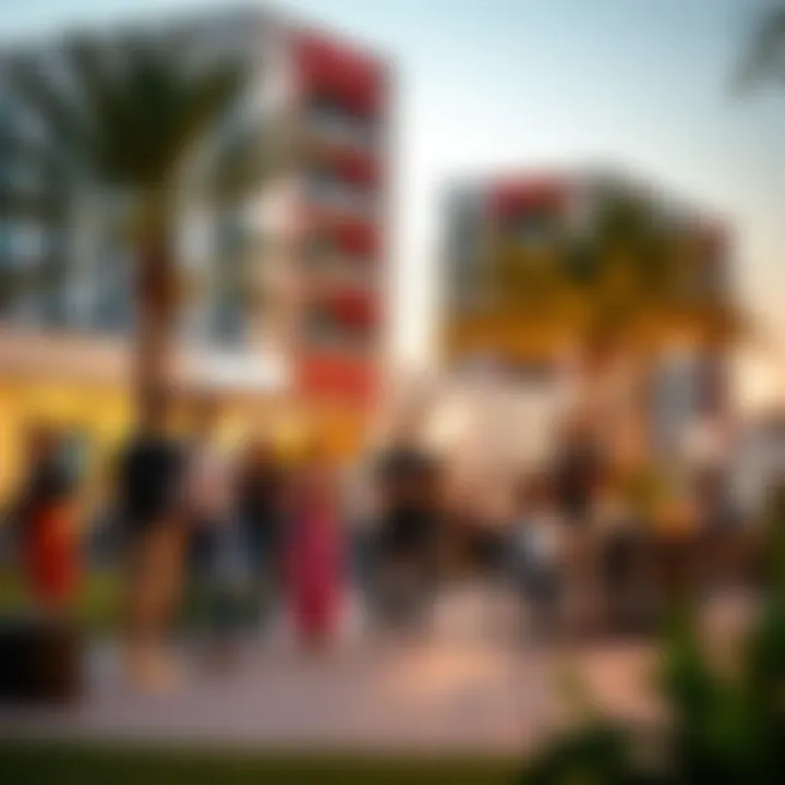 Vibrant community lifestyle event in an Emaar neighborhood promoting social engagement