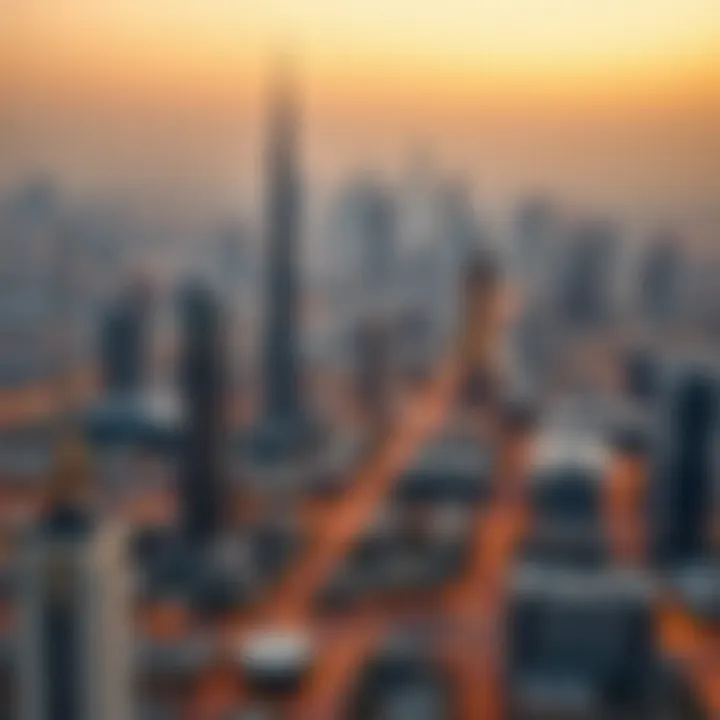 Overview of Dubai skyline with Emaar developments prominently featured, showcasing urban living