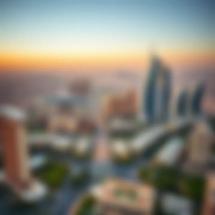 Aerial Perspective of Emaar's Developments An aerial view showcasing the location of Emaar's latest projects in Dubai