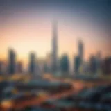 Luxurious Dubai skyline showcasing iconic buildings