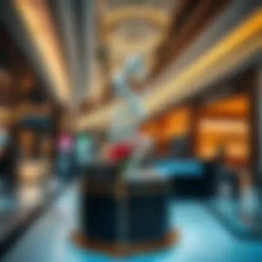 Luxury Shopping Experience Luxury shopping experience at a high-end mall in Dubai, with elegant displays