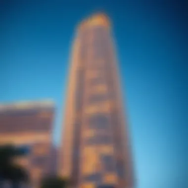 Architectural details of Escan Tower's facade