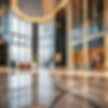 Luxurious lobby interior of Escan Tower