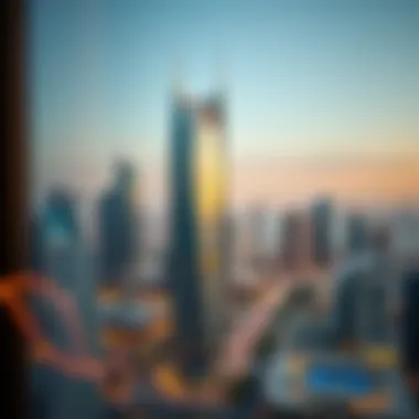 Panoramic View of Saleh Building in Dubai Panoramic view of the Saleh Building amidst Dubai's skyline