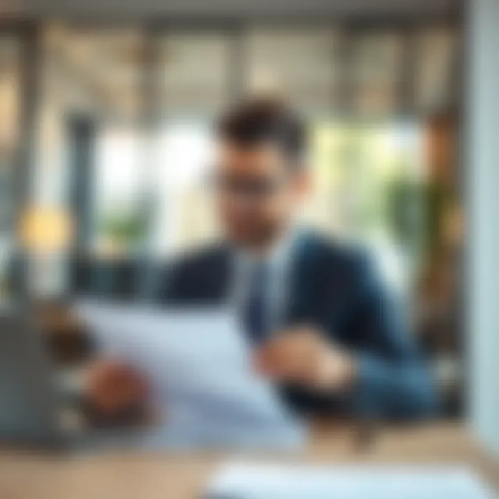 Reviewing Rental Agreements A business professional reviewing rental agreements