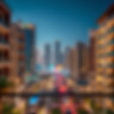 Modern Architectural Marvels of Al Khail Heights Stunning skyline view of Al Khail Heights showcasing modern architecture