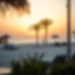 Serene view of Al Mamzar Open Beach at sunset