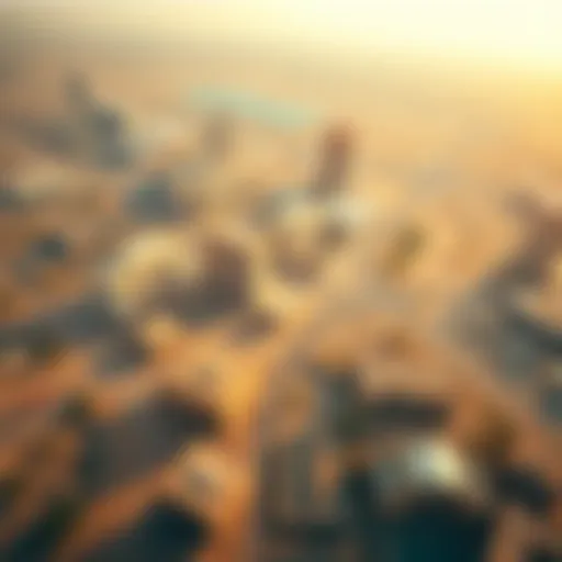 Aerial view of Al Quoz showcasing industrial and residential spaces