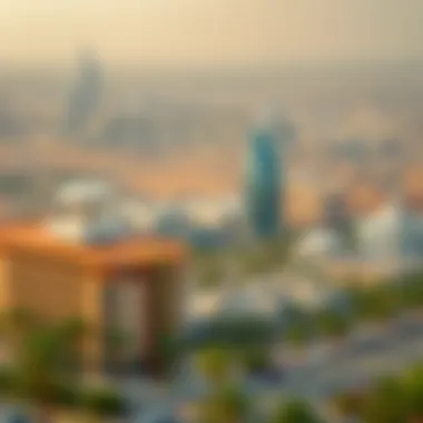 Panoramic view of Karama area surrounding Al Wasl Building